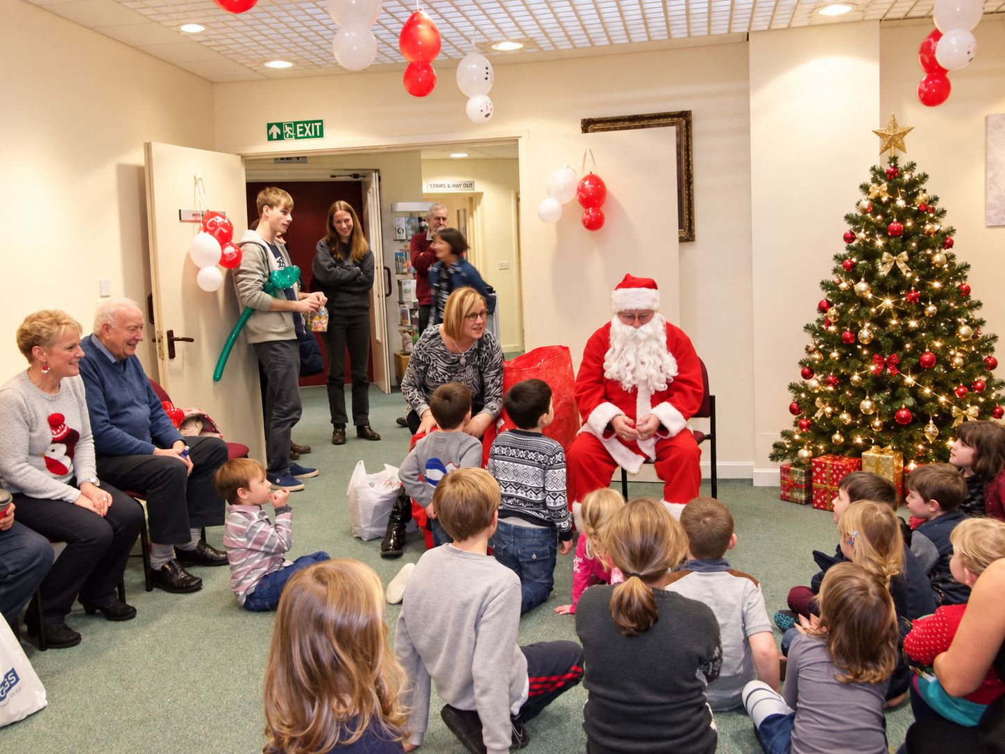 Children and families gathered for Father Christmas in the Centre's reception