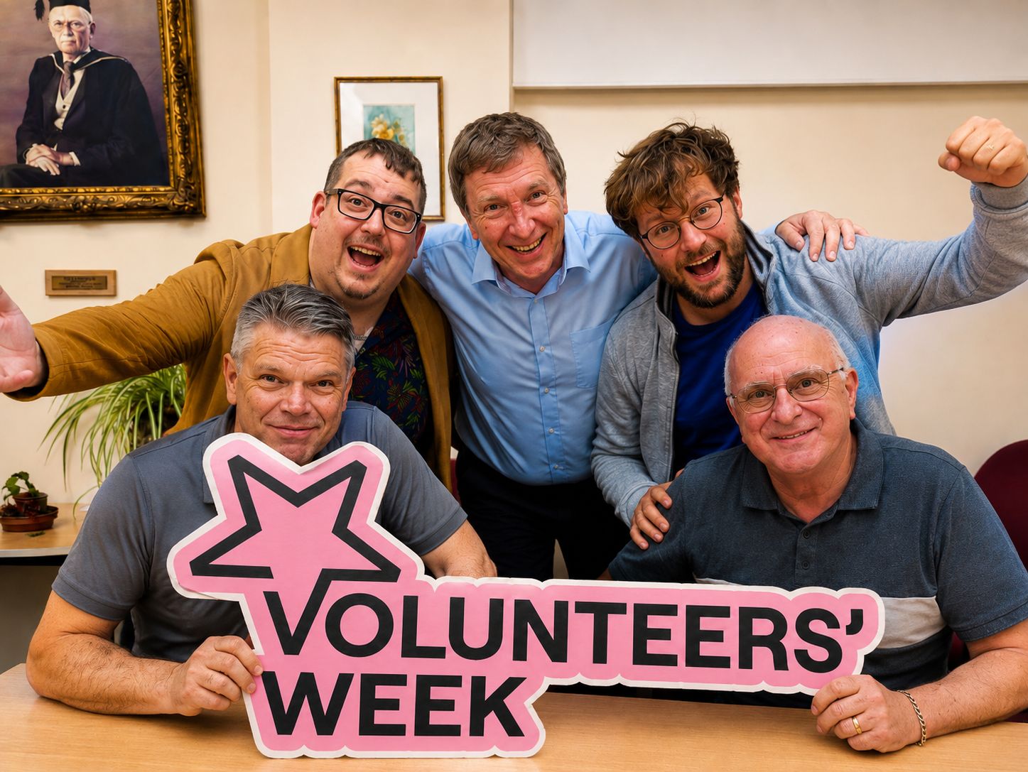 Volunteers celebrating at the Centre